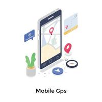 concetti di gps mobili vettore