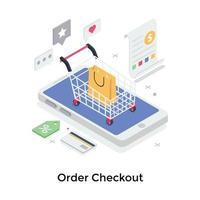 concetti di checkout degli ordini vettore