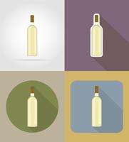 oggetti e attrezzature della bottiglia di vino per l&#39;illustrazione di vettore dell&#39;alimento