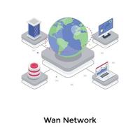 concetti di rete wan vettore