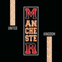 manchester lettering mani tipografia graphic design nell'illustrazione vettoriale. vettore