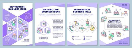 modello di brochure di idee commerciali di distribuzione. commercio all'ingrosso volantino, opuscolo, stampa depliant, copertina con icone lineari. layout vettoriali per presentazioni, relazioni annuali, pagine pubblicitarie