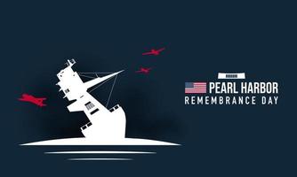 sfondo del giorno della memoria di Pearl Harbor. vettore