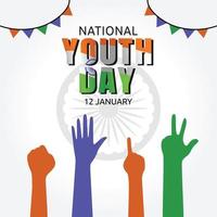 illustrazione vettoriale della giornata nazionale della gioventù dell'india.