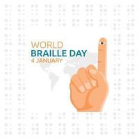 illustrazione vettoriale della giornata mondiale del braille. adatto per poster e banner di biglietti di auguri