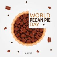 illustrazione vettoriale della giornata mondiale della torta di noci pecan