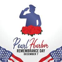 illustrazione vettoriale del giorno della memoria di Pearl Harbor. adatto per poster e banner di biglietti di auguri.