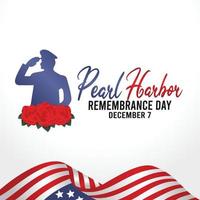 illustrazione vettoriale del giorno della memoria di Pearl Harbor. adatto per poster e banner di biglietti di auguri.