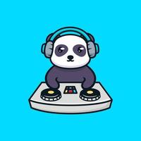 mascotte panda dj vettore