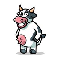 disegno vettoriale dell'illustrazione della mascotte della mucca