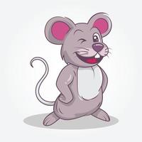 stile disegnato a mano dell'illustrazione sveglia del mouse vettore