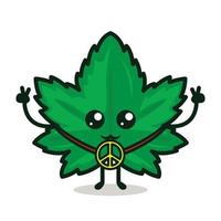 simpatica mascotte di cannabis vettore