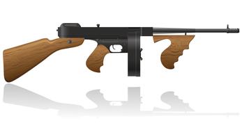 illustrazione vettoriale di Thompson gun gangster gun