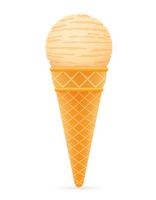 palla di gelato in illustrazione vettoriale cono di cialda
