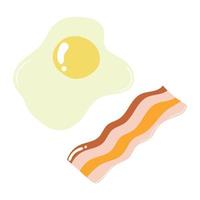 uova e pancetta, colazione. illustrazione piatta.