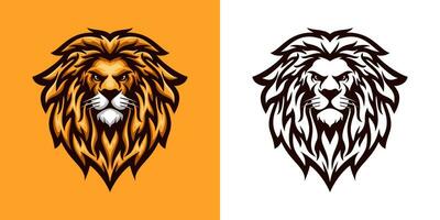 logo della testa di leone vettore