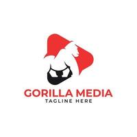 vettore del modello di progettazione del logo di gorilla media