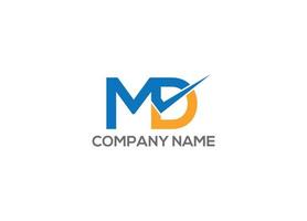 md logo iniziale modello icona vettore di progettazione