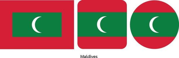 bandiera delle maldive, illustrazione vettoriale