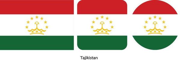 bandiera del tagikistan, illustrazione vettoriale