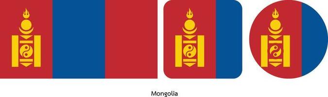 bandiera della Mongolia, illustrazione vettoriale