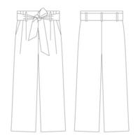 modello cravatta cintura pantaloni illustrazione vettoriale disegno piatto contorno