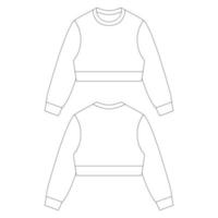 modello maglione ritagliato illustrazione vettoriale disegno piatto contorno