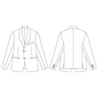 modello tasche a getto blazer illustrazione vettoriale design piatto contorno abbigliamento