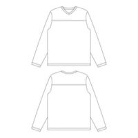 modello con scollo a V manica lunga maglia da calcio illustrazione vettoriale disegno piatto contorno