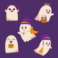 felice halloween dolcetto o scherzetto festa elemento oggetto fantasma per invito, banner o pagina web. vettore