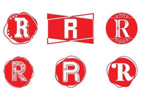 logo della lettera r e modello di progettazione dell'icona vettore
