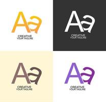 set di elegante design del logo monogramma con lettera aa, logo del marchio, logo aziendale, logo aziendale vettore