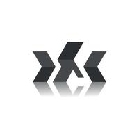logo della lettera x con codice moderno per la codifica, modello di logo sfumato di programmazione vettore