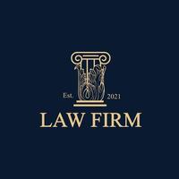 design del logo dello studio legale con combinazione di foglie vettore