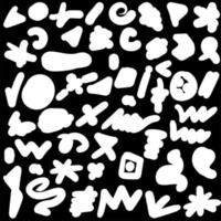 modello di simboli disegnati in bianco e nero di doodle divertente vettore