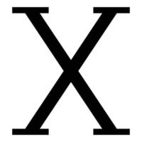 chi simbolo greco lettera maiuscola carattere maiuscolo icona colore nero illustrazione vettoriale immagine in stile piatto