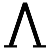 lambda simbolo greco lettera maiuscola carattere maiuscolo icona colore nero illustrazione vettoriale immagine in stile piatto
