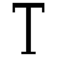 simbolo greco tau lettera maiuscola carattere maiuscolo icona colore nero illustrazione vettoriale immagine in stile piatto