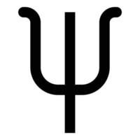 psi simbolo greco lettera minuscola icona carattere colore nero illustrazione vettoriale immagine in stile piatto