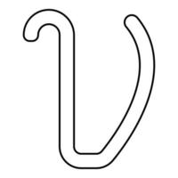 simbolo greco upsilon lettera minuscola icona carattere contorno colore nero illustrazione vettoriale immagine in stile piatto