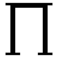 pi simbolo greco lettera maiuscola carattere maiuscolo icona colore nero illustrazione vettoriale immagine in stile piatto