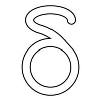 delta simbolo greco lettera minuscola carattere minuscolo icona contorno colore nero illustrazione vettoriale immagine in stile piatto