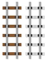 traversine in legno e cemento ferroviario rotaie vettoriale illustrazione