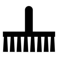 icona del simbolo della spazzola della scopa colore nero illustrazione vettoriale immagine in stile piatto