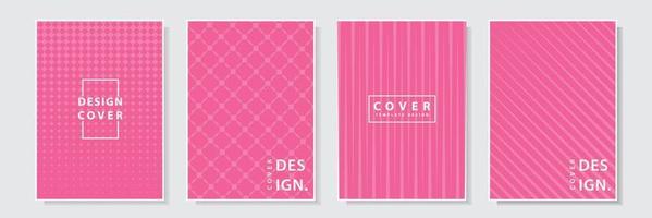 modello di copertina con motivo texture sfondo rosa colore set collezione disegno vettoriale