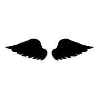 ali di uccello diavolo angelo coppia di sparsi parte animale volare concetto libertà idea icona colore nero vettore illustrazione stile piatto immagine