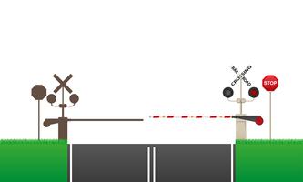 illustrazione vettoriale di attraversamento della ferrovia