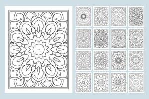 mandala da colorare pagina di sfondo. vettore del modello della mandala. modello di pagina da colorare in bianco e nero. libro da colorare mandala. illustrazione di arte linea.