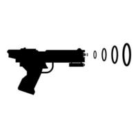 blaster spaziale giocattolo per bambini pistola futuristica tiro con la pistola spaziale icona onda blaster colore nero illustrazione vettoriale immagine in stile piatto