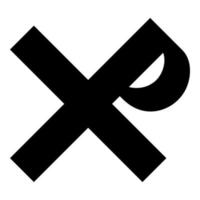 monogramma croce rex zar zar zar simbolo della sua croce san giustin segno croce religiosa icona colore nero illustrazione vettoriale piatto stile immagine